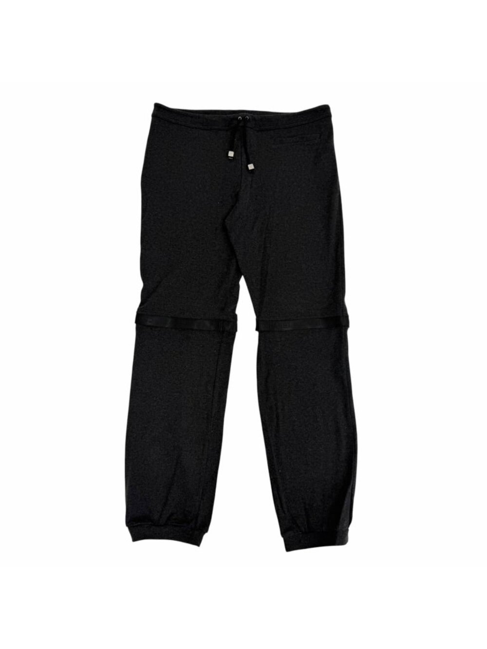 Chanel 02A Cotton Cashmere Blend 2-Way CC Logo Sweatpants Shorts Gray 42